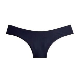 J. Crew Medium Curved Waist Cheeky Bikini Bottom Navy BC125 New